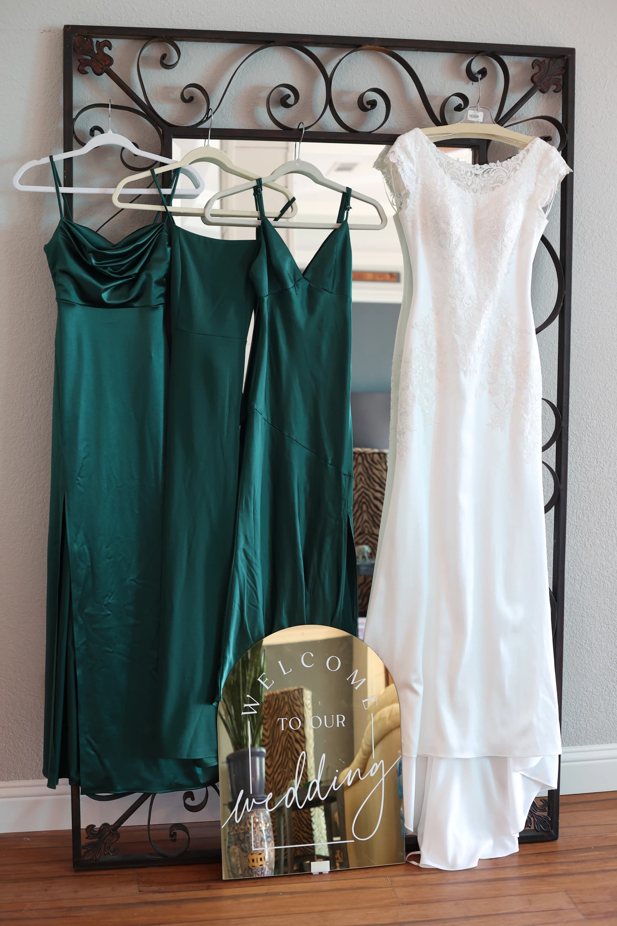 Wedding dresses on display